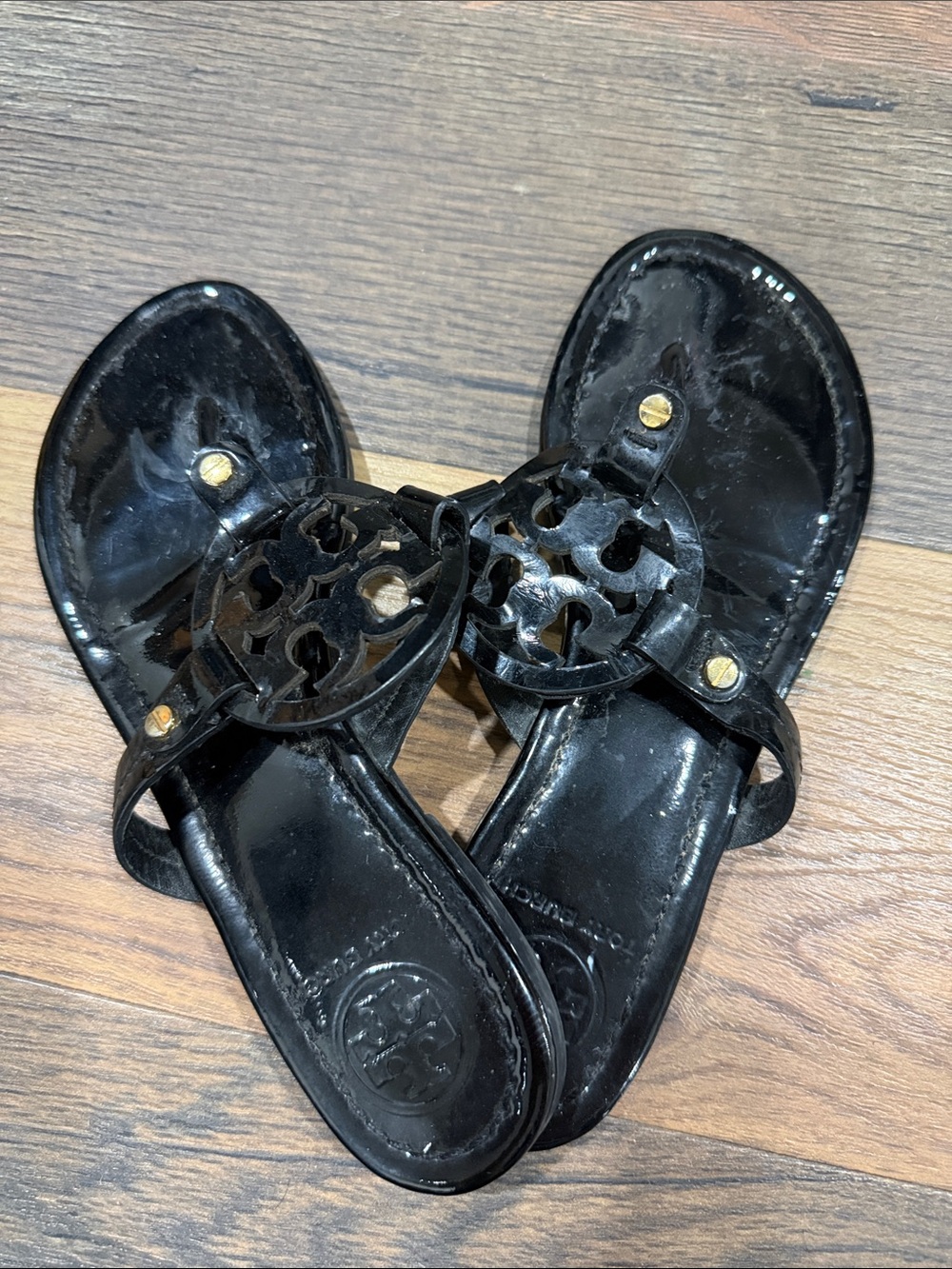 Tory Burch miller Black Women's Logo-Accent Jelly Sandals